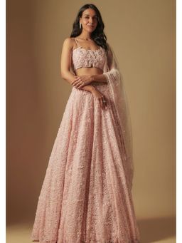 Asaga - Women Pink Eke Lehenga with Blouse and Dupatta
