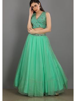 Asaga - Women Green Chaman Lehenga with Blouse