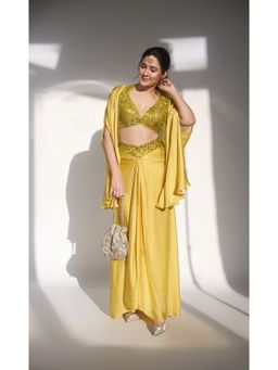 Asaga - Women Yellow Skirt With Blouse And Cape