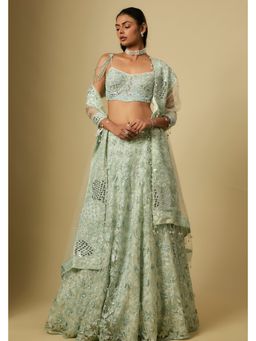 Asaga - Women Green Zinger Lehenga With Blouse And Dupatta