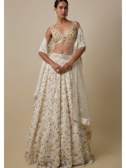 Asaga - Women Ivory Tagh Lehenga With Blouse And Dupatta