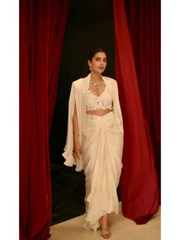 Asaga - Women Ivory Skirt With Blouse And Cape