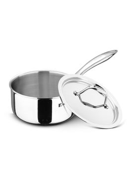 Bergner - Argent 20cm Triply Saucepan with Lid, Teapan / Milkpan with Stay Cool Cast Handle