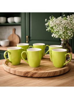 BRINNS - Ribbed Pink-Blue Dualtone Ceramic Microwave Safe Tea - Coffee Cups - 160 ml