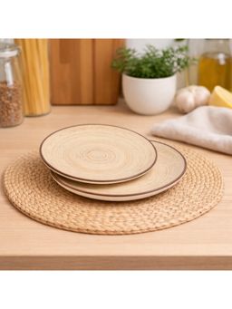 BRINNS - Stoneware Multi-Color Glazed Ceramic Microwave Safe Snack Plates