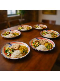 BRINNS - Floral Multi-Color Print Ceramic Microwave Safe Dinner Plates