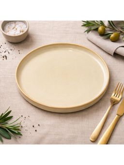 BRINNS - Pastel Beige Glazed Porcelai Microwave Safe Dinner Plates