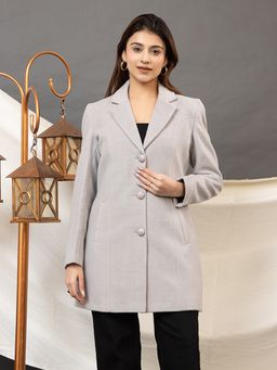 TWENTY ME - Women Grey Color Full Sleeve Coat