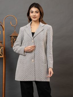 TWENTY ME - Women White Color Full Sleeve Coat