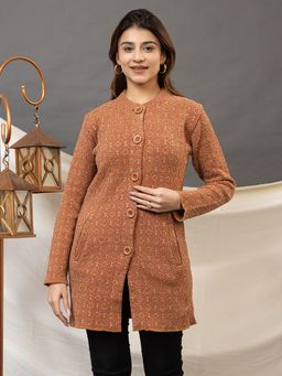 TWENTY ME - Rust Color Full Sleeve Long Cardigan