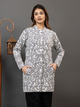 TWENTY ME - Grey Color Full Sleeve Long Cardigan