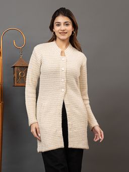 TWENTY ME - Beige Color Full Sleeve Long Cardigan