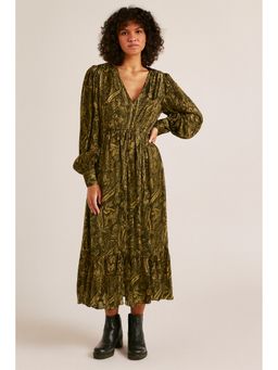 NOBARR - Women Polyester Green Printed Dress