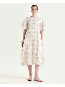 RAREISM - Beige Women A-Line Dress with Inner