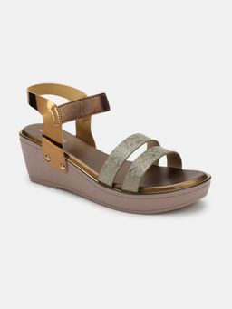Marc Loire - Women Copper Double Straps Platform Heels