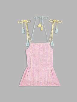 Blue Giraffe - Girls Pink Solid Top