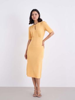 Styli - Women Self Design Short Sleeves Sheath Dress