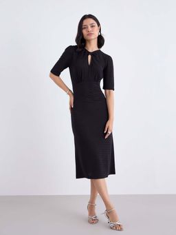 Styli - Women Self Design Short Sleeves Sheath Dress