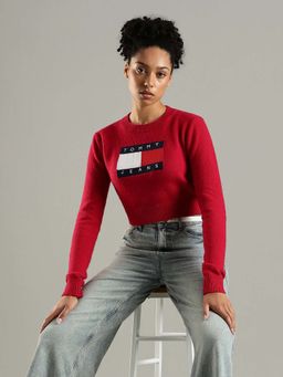 Tommy Hilfiger - Slim Fit Cotton Crew Neck Sweater Red