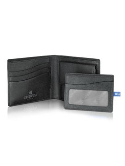 Lapis Bard - Black Belgravia Bifold Coin Pouch Wallet With Additional Card Sleeve