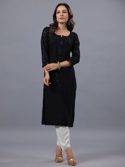 Amchoor - Black Chikankari Kurta