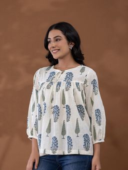 Yufta - White Floral Printed Top