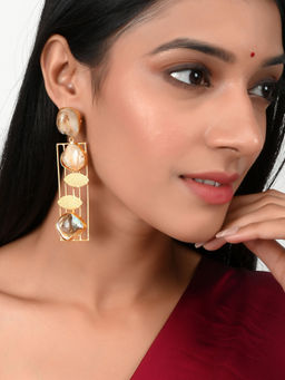 Silvermerc Designs - Gold Plated Handcrafted Dangle Designer Earrings for Women