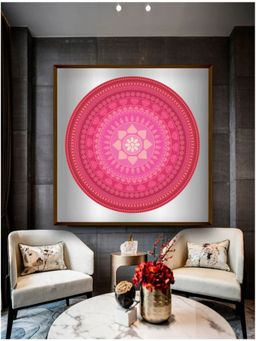 The Art House - Pink Grey Mandala Painting Wall Art