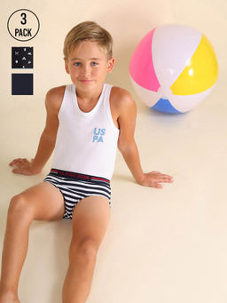 U.S. POLO ASSN. - Mid Rise Cotton Spandex Brief (Pack of 3)