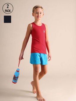 U.S. POLO ASSN. - Sleeveless Solid Cotton Vest (Pack of 2)