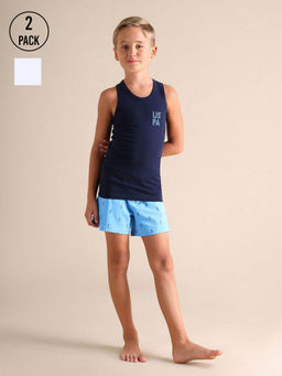 U.S. POLO ASSN. - Sleeveless Solid Cotton Vest (Pack of 2)
