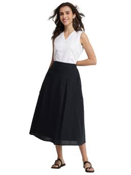 Pink Fort - Black Flared Skirt