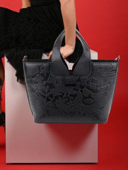 Odette - Black Embossed Formal Handbag