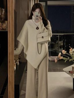 MISS MOSA BY AKANKSHA - Beige Solid Loose Fit Sweater