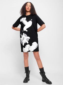 Bewakoof - Womens Black Graphic Boxy Dresses