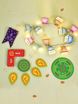 Indigifts - Happy Diwali Banner Door Hanging Lights For Diwali Rangoli Design