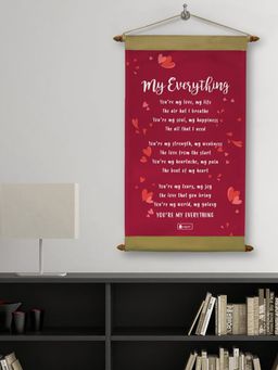 Indigifts - Gift for Boyfriend My Everything Printed Scroll Card, Valentine Gifts