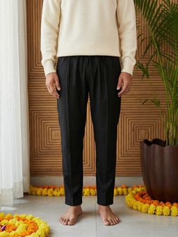 Jompers - Black Cotton Solid Straight Pyjama