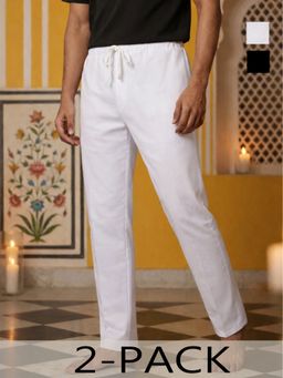 Jompers - Multi-Color Cotton Solid Straight Pyjamas (Pack of 2)