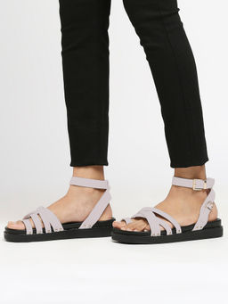 Twenty Dresses by Nykaa Fashion - White Solid Round Toe Sandals