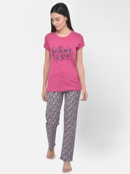 Lyra - 701 Cotton Printed Night Suit For Women-Multi-Color