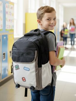 Little Surprise Box - Black Polyester Backpack for Kids (7-12 Years)