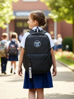 Little Surprise Box - Black Polyester Backpack for Kids (7-12 Years)