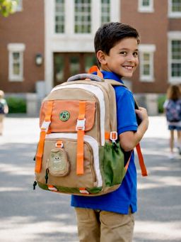 Little Surprise Box - Orange Polyester Backpack for Kids (7-12 Years)