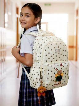 Little Surprise Box - Cream Polyester Backpack for Kids (7-12 Years)