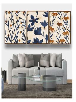 The Art House - Abstract Painting Multicolor (Set of 3) (60X30 Inches)