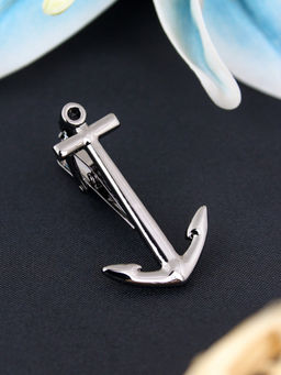 PELUCHE - Grey Anchor Tie Pin for Men