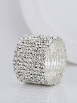 Carlton London - Women Cubic Zirconia Rhodium-Plated Bracelet