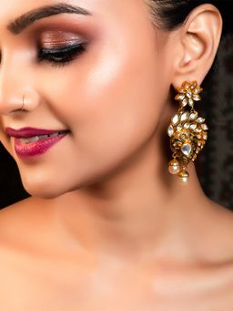 AG'S - Anjana High Quality Gold Plated Kundan Earrings