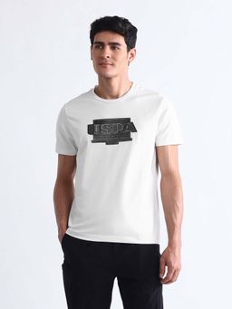 U.S. POLO ASSN. - Men's White Cotton Solid T-shirt